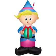 4' Gemmy Airblown Inflatable Christmas Rudolph's Hermey w/Present Yard Decoration 883161