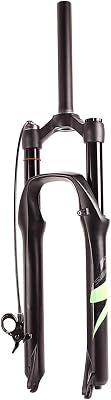XC Air Spring MTB Bike Suspension Fork 2627.529 Straight Tube 1-18 Travel 140mm Remote Lockout Axle 9mm QRD-Black,26in