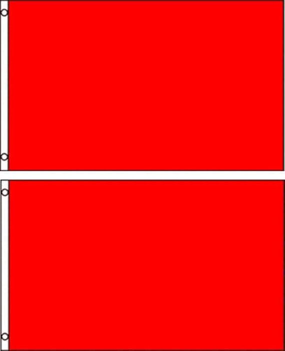 AES (2 Pack lot) 2x3 Red Solid Plain Blank Color Flag 2'x3' Banner Grommets