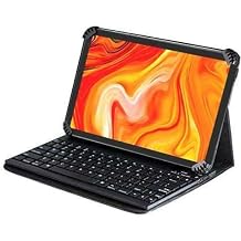 Navitech Folding Leather Folio Case & Stand with Bluetooth Keyboard Compatible with MEIZE Android 10.1" 13 Tablet