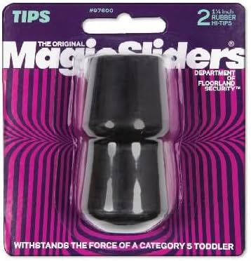 Magic Sliders Rubber Leg Tip Black Round 1-1/4 in. W 2 pk