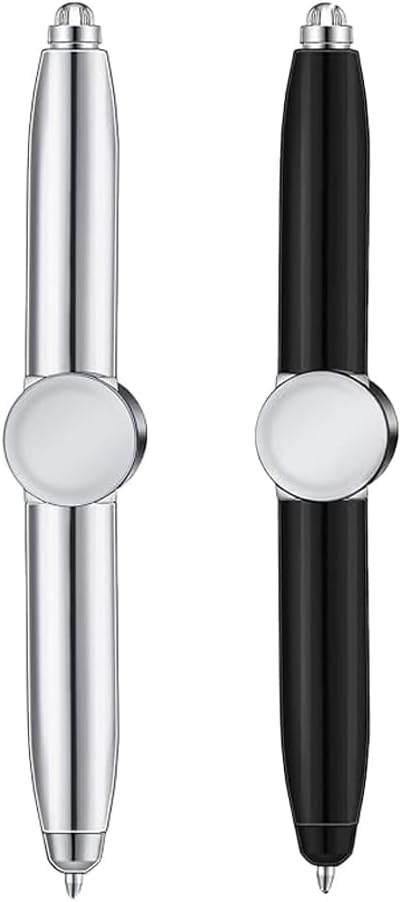 Namvo 2PCS Metal Spinning Pen,Pen with LED Pen Pen for Lighting for Writing in the Dark