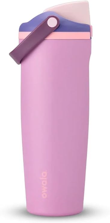 Owala FreeSip 30oz Stainless Steel Water Bottle, Pretty in Purple, Sway Design with Handle