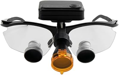 3.0X Ergonomic Ultralight Embedded Binocular Loupes Oral Magnifying Glasses with 5W LED Head Light Lamp Adjustable