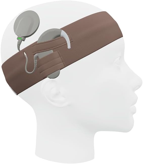SmartEAR – Universal Headband for Sound Processors and Cochlear Implants – for Children and Adults – Comfort and Protection - M - Brown | Tan for Kids and Adults Comfort and Protection