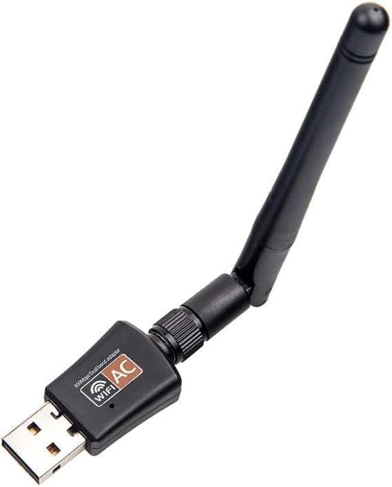 600Mbps Dual Band 2.4/5GHz Internet USB WiFi Adapter, Laptop Wireless Receiver Network Dongle with Antenna, Compatible with Windows 11.10/8/7/XP/VISTA, MAC, Linux