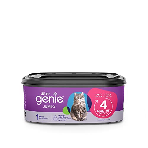 Litter Genie Refill Bags | Jumbo 1-Pack, 28 total ft | Up to 4 Months of Supply in 1 Cartridge | Ultimate Odor Control Cat Litter Bags