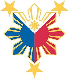 Filipino Pride Star Sun Sticker Die Cut Decal Vinyl Philippines 5" Bumper Locker Laptop Window - Sticks to Any Surface