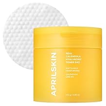 APRILSKIN Calendula PHA Hyaluronic Toner Pads | Vegan, Cruelty Free | Exfoliating, refining pores & hydrating for dry, sensitive, acne-prone skin | 60 pads | No sulfates and artificial fragrance