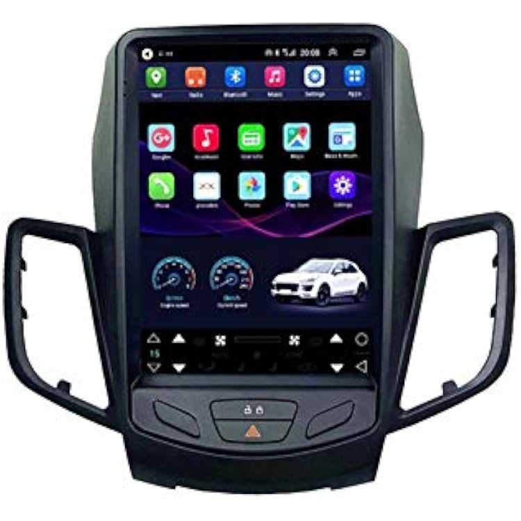 9.7inch Tesla Style Screen Android 10.0 Car GPS Player for Ford Fiesta 2009 2016 Car Radio Stereo Head Unit Navigation No DVD 2 DinColor:09-12 IPS2.5D