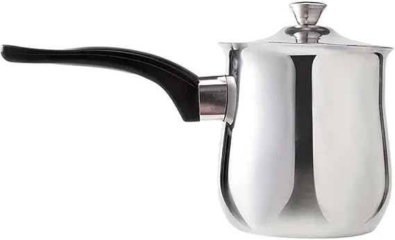 Turkish Coffee Pot with Lid Stainless Steel Coffee Maker Metal Stovetop Coffee Maker Milk Pot and Coffee Warmer for Kitchen