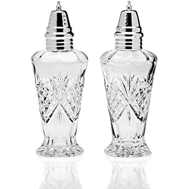 Godinger Dublin Salt and Pepper Shaker Set, Clear