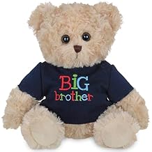 Bearington Big Brother Gifts for Boy - 12" Big Brother Gifts Toy with Premium Plush and Soft Fur Dressed in a Navy Blue T-Shirt - Adorable Teddy Bear Stuffed Animal Gift for Toddlers and Kids