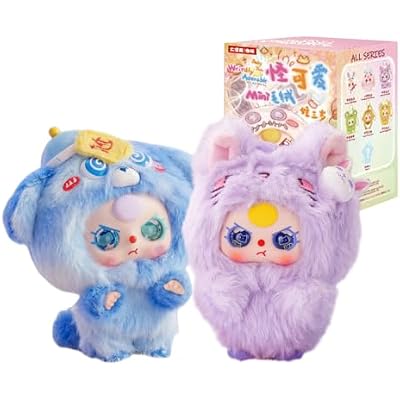 Baby Three Weirdly Adorable Mini Plush Blind Box 1Pc1 of 7 Possible Styles Cut Keychain Key Ring Collectible Figures Birthday Gifts
