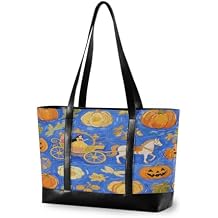 Princess Carriage Blue Art Painting classy bags for laptops for women with zipper tote bag with zipper for university with lunch bolso para laptop mujer