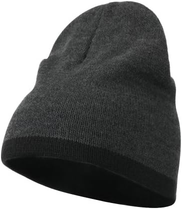 Artex Two Tone Short Beanie - Dk Grey Black