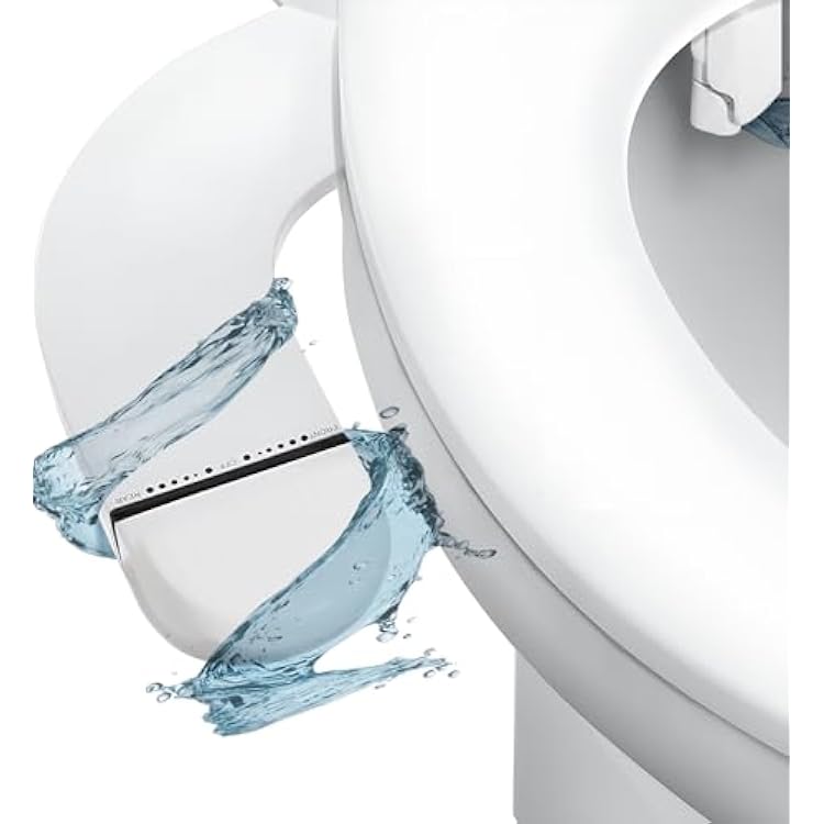 Angora Bidet Attachment for Toilet Non-Electric Cold Water Bidet with Adjustable Pressure, Self-Cleaning Nozzle, Front & Rear Wash, Universal Fit, Easy Install, White