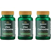 Swanson Zinc Carnosine (PepZin GI) - Natural Supplement Promoting Gastric Health & Digestive Support - Supports Microbial Balance in the Stomach - (60 Capsules) 3 Pack