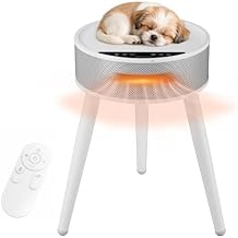 yoyomax Space Heater, Portable Electric Heater for Indoor Use, 1500W PTC Ceramic Heat with Oscillation, ECO Mode, 12H Timer & Remote Control for Bedroom, Office & Home, White