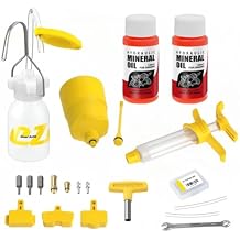 Hydraulic Brakes Bleed Tool Kit for Mountain Bike - Bicycle Hydraulic Disc Brake Change Kits Repair Tools with Funnel Tube Screwdriver Wrench Adapter Filling Connector