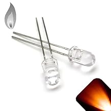 5mm Round Top Orange/Amber Candle/Flicker LED - Super Bright (Pack of 100)