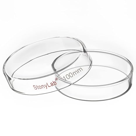 stonylab Glass Petri Dish, 100x20 mm Autoclavable Borosilicate Glass Cell Culture Dish Petri Dish with Clear Lid for Laboratory