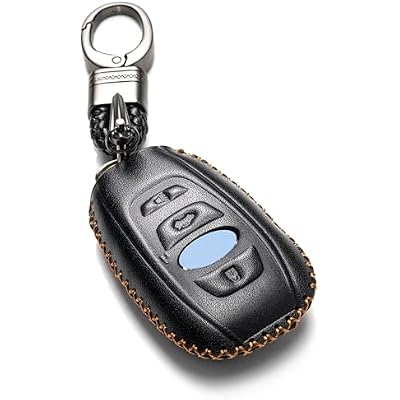 Vitodeco Leather Smart Key Fob Case Cover Compatible with Subaru Forester, Impreza, Outback, WRX, BRZ, XV Crosstrek, Ascent, Solterra 2014 - 2026 Models - 4 Buttons, Black