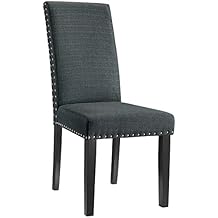 Modway Parcel Upholstered Fabric Parsons Dining Side Chair in Gray