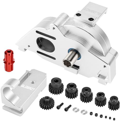 GLOBACT Aluminum Motor Mount with Steel 57T Slipper Set and 15T 17T 20T Pinions Gear for 110 ARRMA Granite Senton Vorteks 18 Typhon Infraction Upgrade Parts Replace Arrma ARA210013