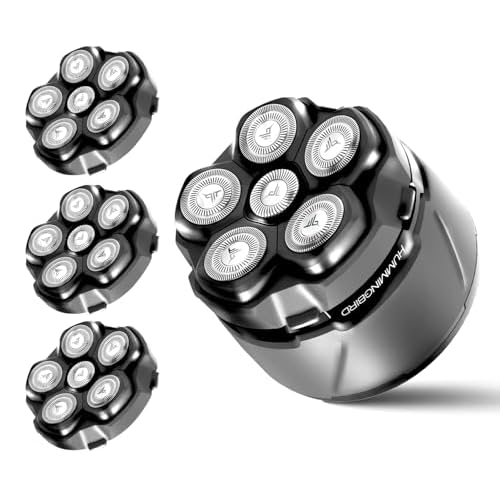 HUMMINGBIRD MK3 Stealth Edition Electric Head Shaver - 6 Blade Electric Razors for Men, Cordless USB-C Rechargeable Waterproof Head Shaver with Three Additional Magnetic Replacement Blades