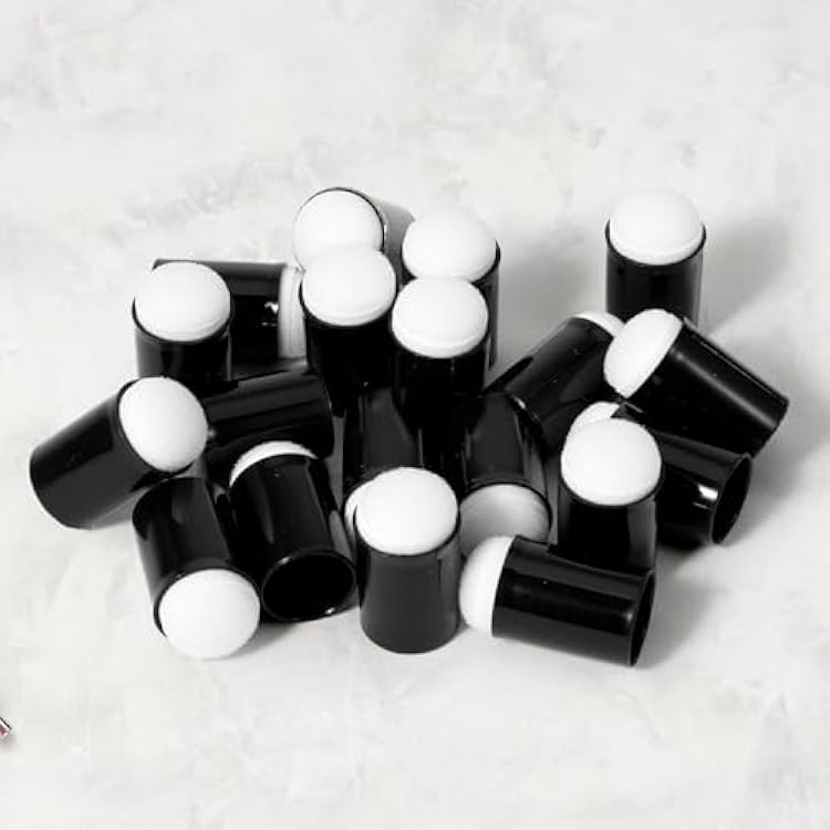 30 Pcs Craft Finger Sponge Daubers, Sponges for Painting Paint Daubers Sponge Daubers for Card Making Painting Stamping Ink - Black