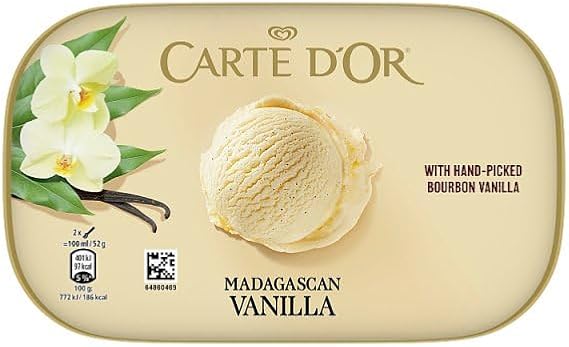 Carte D'or Ice Cream Tub Madagascan Vanilla 900 ml | Case of 6