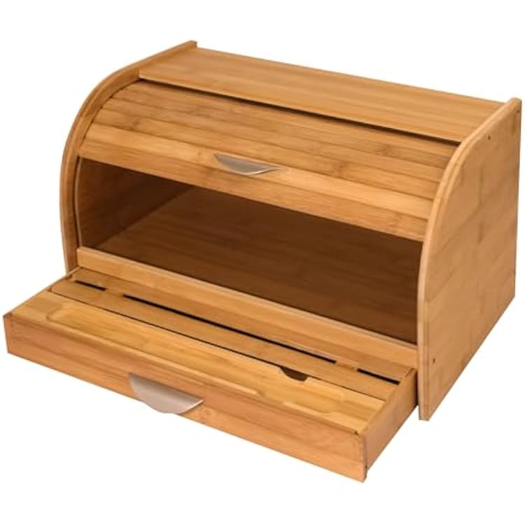 Honey-Can-Do KCH-01081 Bamboo Bread Box, Bamboo