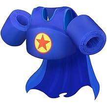 Kids Swim Vest with Cape, Water Wings Toddler Adjustable Shoulder Straps Children Arm Floaties for 22-30-40-50lbs Boys/Girls Swimming Jacket for Pool Learn to Swim Sea Beach Lake Training