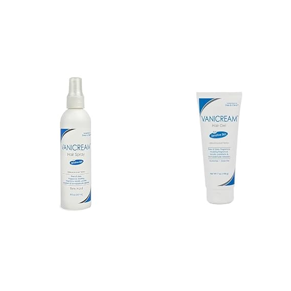 Vanicream Hairspray For Sensitive Skin, 8 Ounce, Packaging May Vary & Hair Styling Gel, Fragrance and Gluten Free, Unscented, 7 Oz