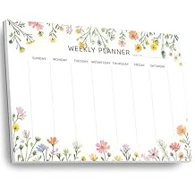 Undated Weekly Planner Notepad, 52 Sheet Tear-Off Weekly To Do List Notepad, Desk Planner Pad Calendar, Blank Calendar for Daily Habit Tracking/Menu Planning(8.26"x11,69")