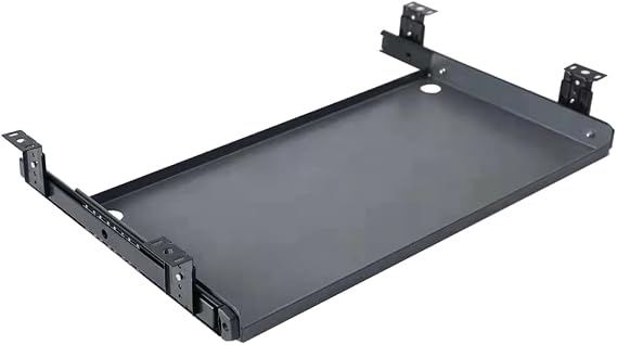 Sliding Under Desk Keyboard Tray Slide Out Keyboard Holder Drawer Heavy-Duty Office Desk Extender Platform Pull Out Desktop Sliding Computer Tray for Keyboard Drawer Under Desk Shelf-Metal