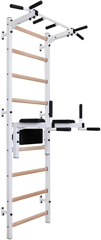 722W Certified Wallbar, Stall Bar, Power Tower, Compact Fitness Multifunctional Equipment with Steel Frame and Fixed Metal 6-Grip Pull Up Bar, Chin Up Bar and Dip Stand for Dips and Hanging
