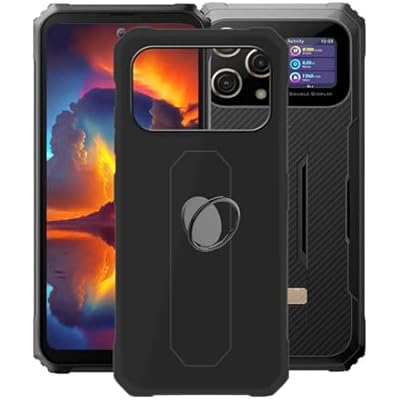 for Blackview BL8000 Case with [360 Rotation Ring Kickstand], Anti-Scratch Soft Silicone Phone Case for Blackview BL8000, AQGGIIXY Shockproof Cover for Blackview BL8000 6.78 - Black