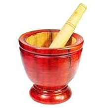 Wooden Mortar 8 Inches Pestle Grinding Herb Garlic Papaya Salad Som Tum Thai kitchen Tool 1 Set