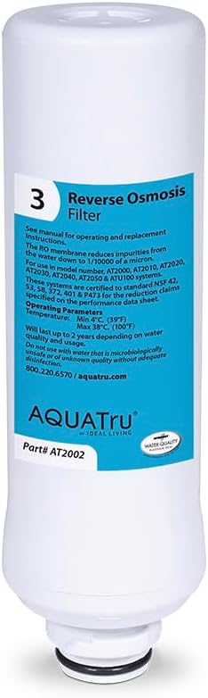AquaTru - Replacement Reverse Osmosis Filter Stage 3 for Countertop Reverse Osmosis Water Filter Purification System