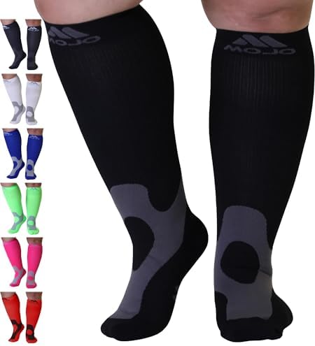 Mojo Medical Compression Socks for Women and Men 20-30mmHg, Knee High for Pain & Veins Circulation, A601R