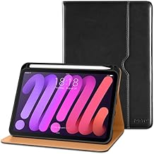 DTTO for iPad mini 7th (A17 Pro) 2024/iPad Mini 6th Generation Case 2021 8.3 Inch, Premium Leather Business Folio Stand Cover for Mini 7/6 with Pencil Holder-Multiple Viewing Angles, Black