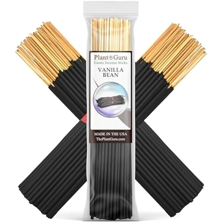 Vanilla Bean Exotic Incense Sticks 7 Inch - Bulk 1 Bundle 85 to 100 Sticks - Natural 7 Long Lasting Aroma That Burns for 30 to 45 Minutes.