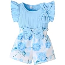 SUREPOCH Baby Girl Clothes 12 18 24 Month 2T 3T 4T Toddler Girl Clothes Spring Summer Shirt Shorts Outfit Set