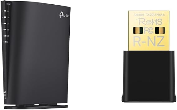TP-Link WiFi Router, Wi-Fi 6, AX3000, 2402 + 574 Mbps, HE160, Archer AX3000V + WiFi Wireless LAN Extension Unit, 1201 Mbps + 574 Mbps OFDMA MU-MIMO PA3 Archer TX20U Nano/A