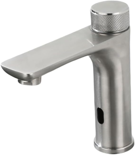Zilimontt Infrared Sensor Faucet, Stainless Steel Touchless Tap, Automatic Basin Tap, Hot Cold Water Mixer Temperature Control for Bathroom Kitchen Sink(Silver)