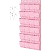 homyfort Pink Shoe Organizer Over the Door for Girls Women Kids Room,Hanging Shoe Rack Organizer for Closet Door,Zapateras Storage Holder with 24 Large Pockets & 4 Sturdy Hooks for Shoes,Slippers