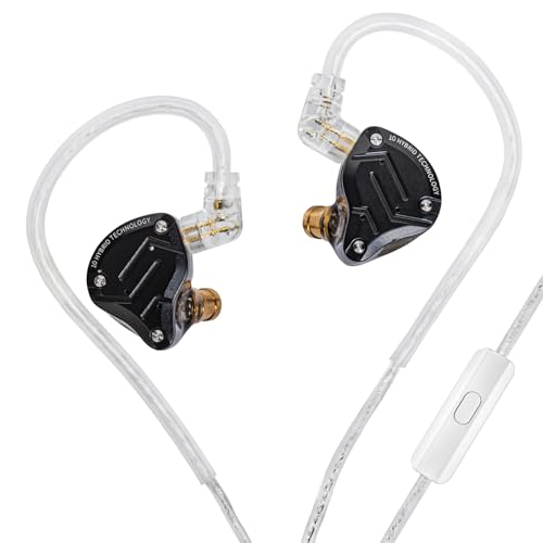 KZ ZS10 PRO Gaming Earbuds Headphone,KZ in Ear Monitor IEM Wired Headphone, 4BA1 DD Bass Professional Earphone with Detachable Cable for Musicial System ZS10 PRO-Matte Black, with Microphone......