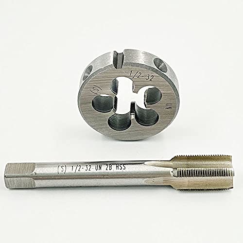 GBJ HSS 12 12 -32UN Tap and Die Set UN UNC UNS NUF UNEF Machine Thread Tap and Round Thread Die Right Hand 12-32UN